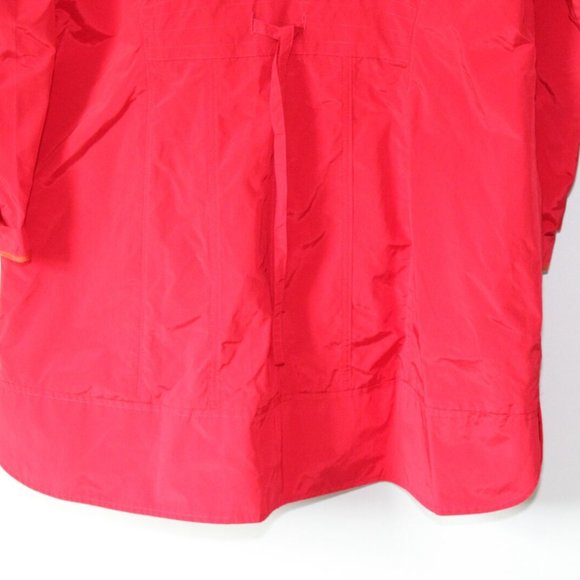 Cole Haan Back Bow Packable Hooded Raincoat Zip Red Rain Jacket Size XL H13198 - Picture 10 of 11